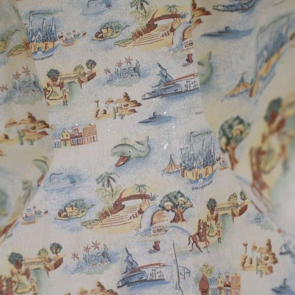 NWT Disney Shirt Mens Large Tomorrowland Frontierland Hawaiian Button Up MAP - Picture 5 of 16